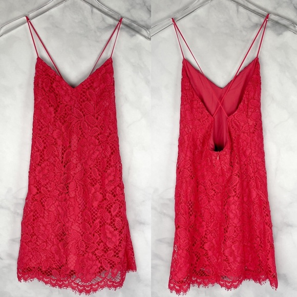 NWT Revolve X by NBD Iris Textured Lace Mini Dress Cocktail Party Sexy Pink 0 XS - Picture 3 of 9